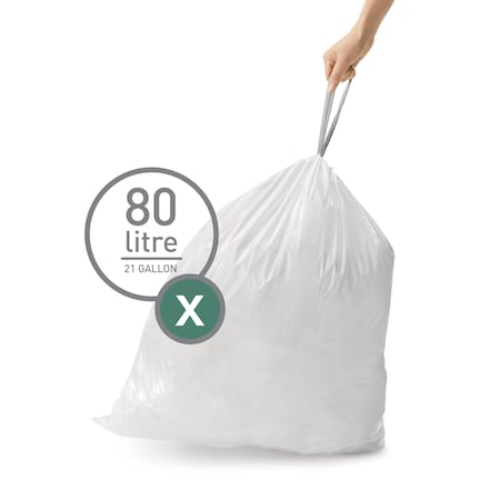 Simplehuman 80 L Trash bag liners, White CW0273